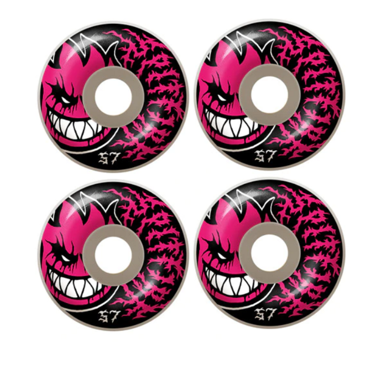 Spitfire Deathmask Wheels Set Pink Black 57mm/99a