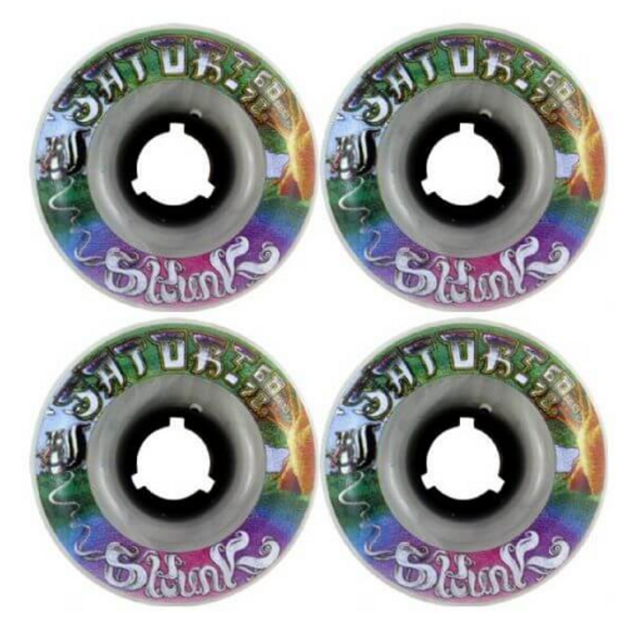 Satori Goo Ball Skunk Wheels Set Clear White 60mm 78a