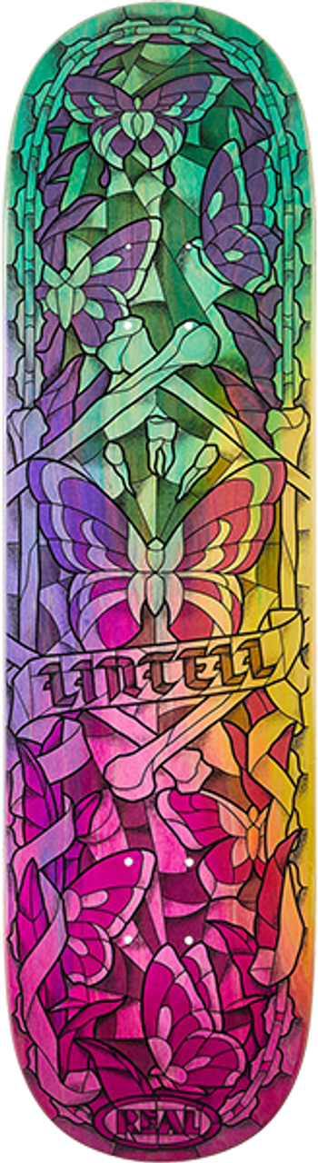 REAL LINTELL CHROME CATHEDRAL SKATE DECK-8.38