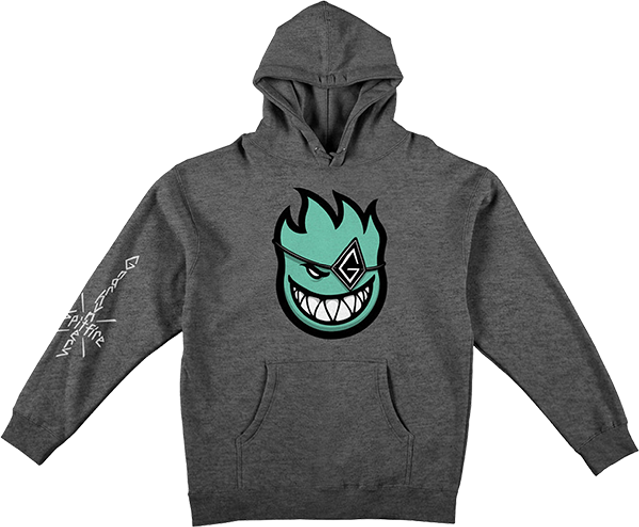 SPITFIRE GNARHUNTERS BIGHEAD HOODIE SWEATSHIRT MEDIUM CHARCOAL HEATHER