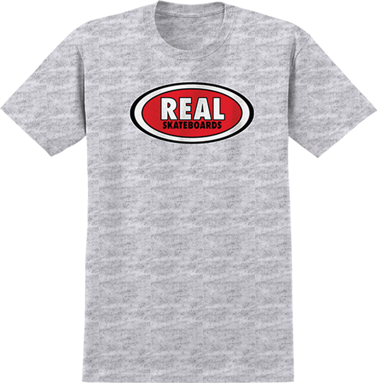 REAL OVAL SS TSHIRT XLARGE ASH/RED