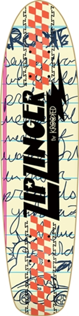 KROOKED ZIP ZINGER 2 COOL 4 SKOOL SKATEBOARD DECK-7.5x30.35