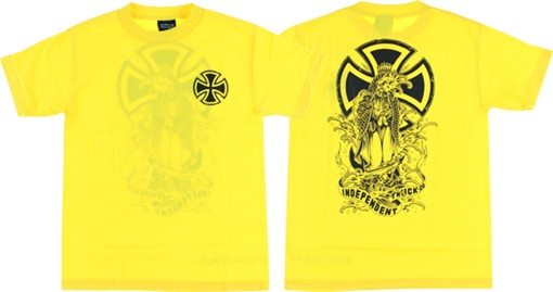 INDEPENDENT T.NOZOKA TATTOO CROSS SS TSHIRT XL-YELLOW