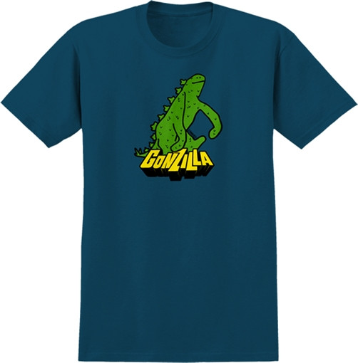 KROOKED GONZ GONZILLA HARBOR SS Tshirt L-BLUE