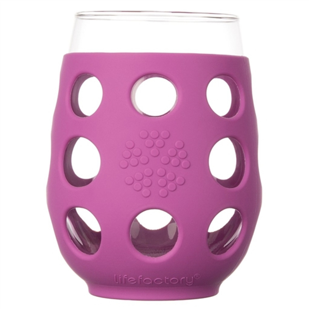 LifeFactory Wine Glass 2 Pack Huckleberry 17oz