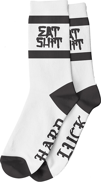 HARD LUCK EAT SHIT CREW SOCKS BLK/WHT 1pr
