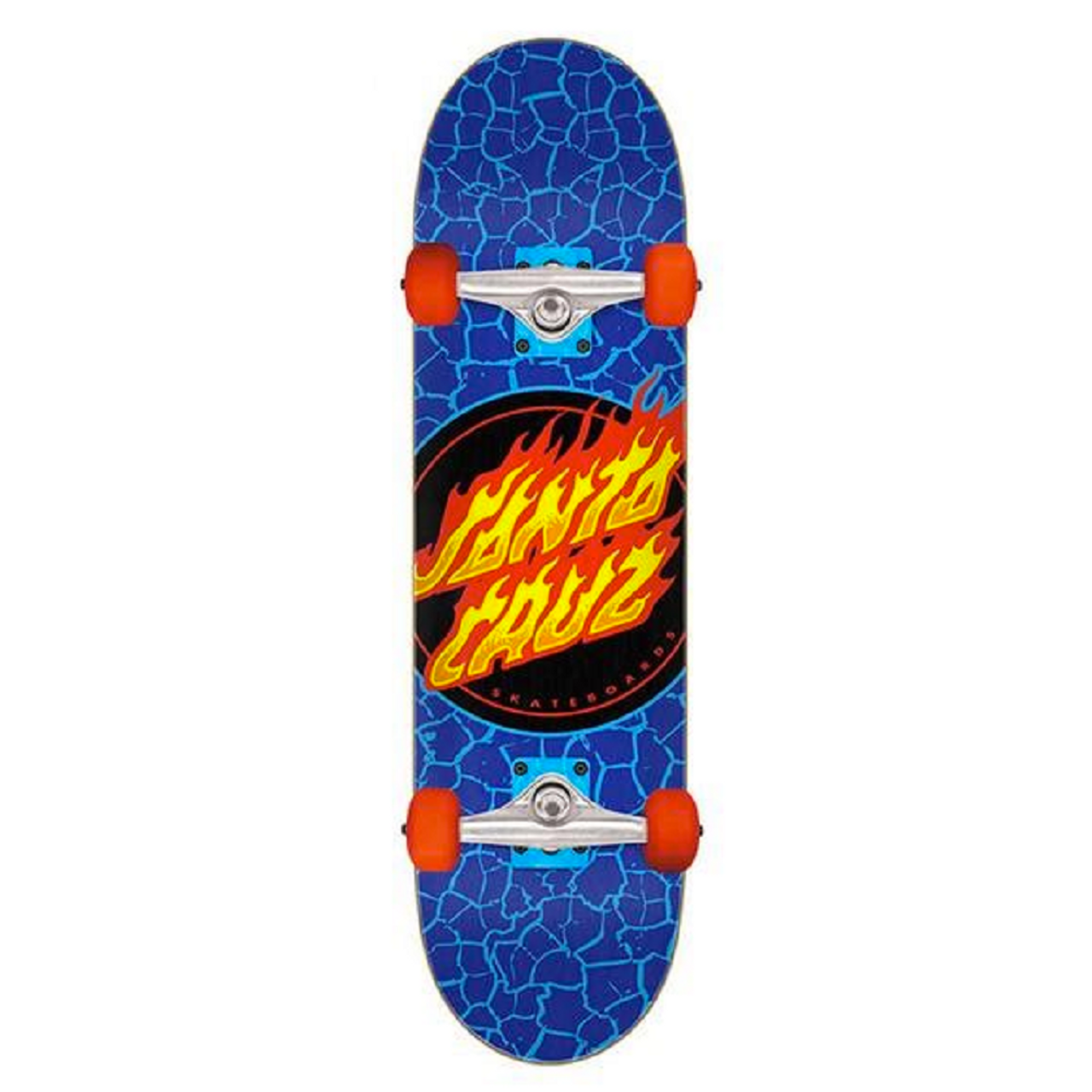 Santa Cruz Flame Micro Skateboard Complete Blue 7.5