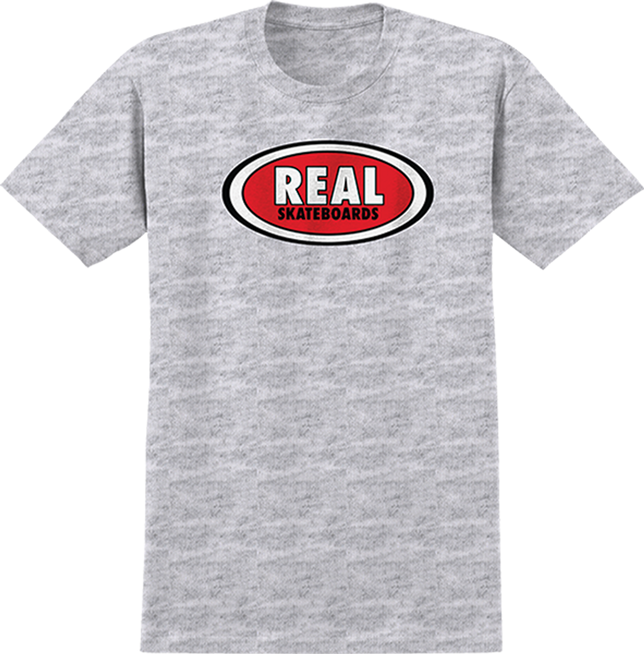 REAL OVAL SS TSHIRT SMALL ASH/RED