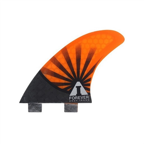 Kinetik Racing A.Irons Carbo Tune FCS Surf Fins Neon Orange Black 3pk Set