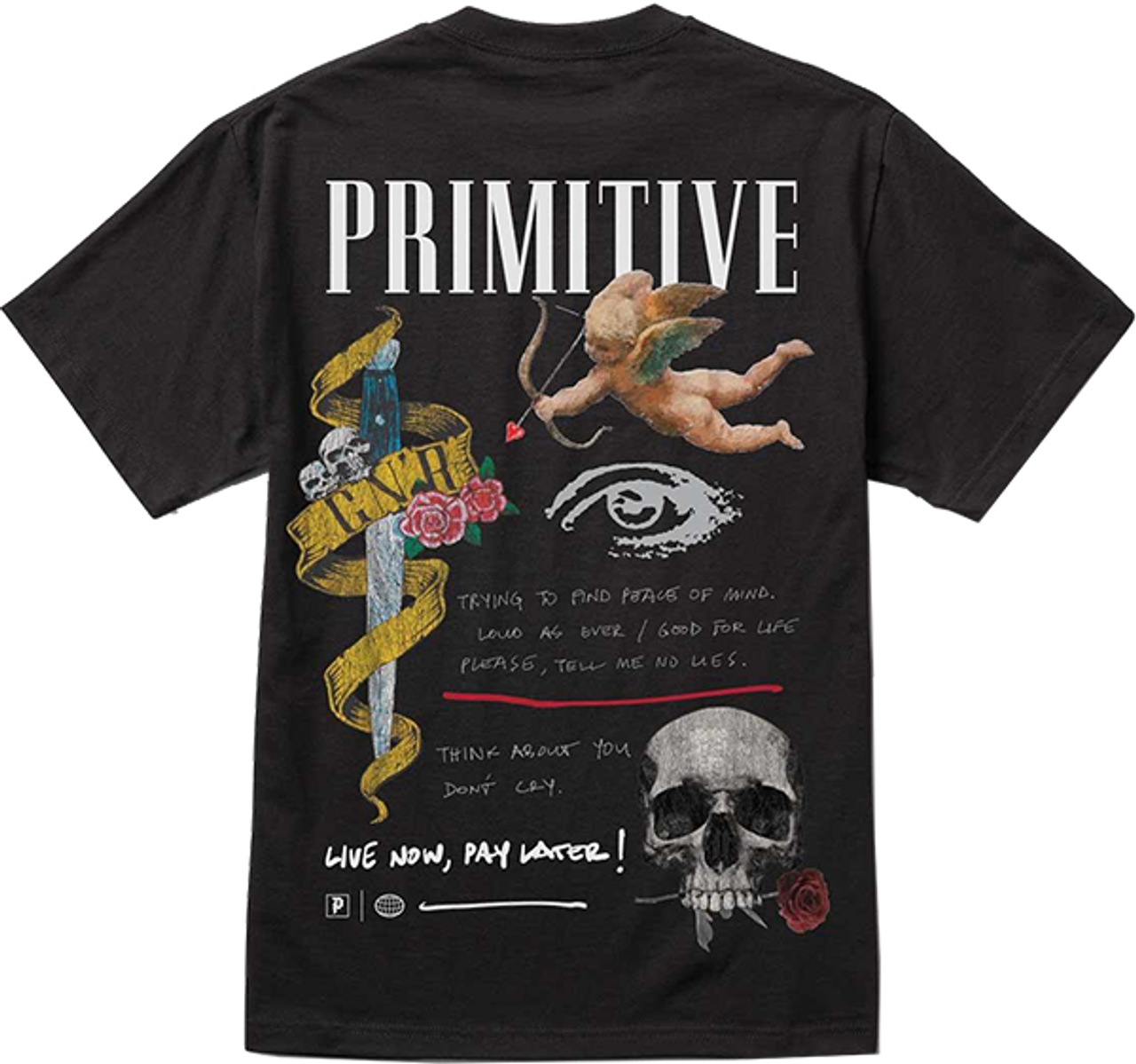 PRIMITIVE GN'R DON'T CRY SS TSHIRT SMALL BLK