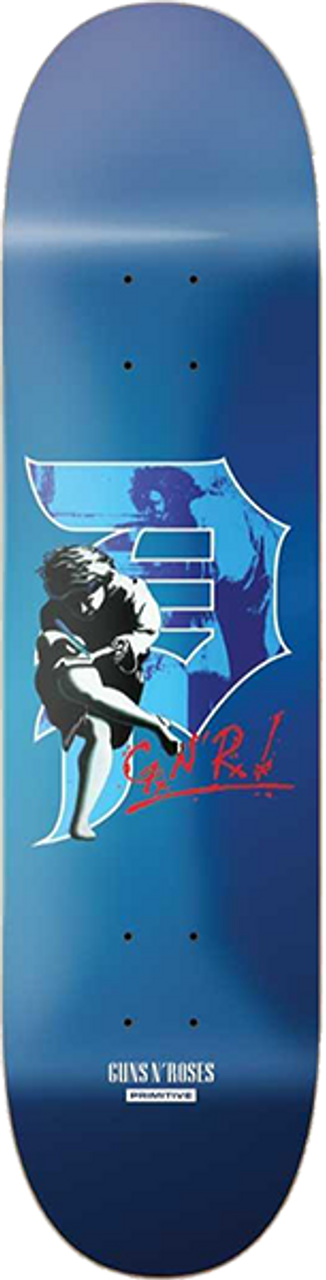 PRIMITIVE GUNS AND ROSES ILLUSION TEAM SKATEBOARD DECK-8.0 BLU