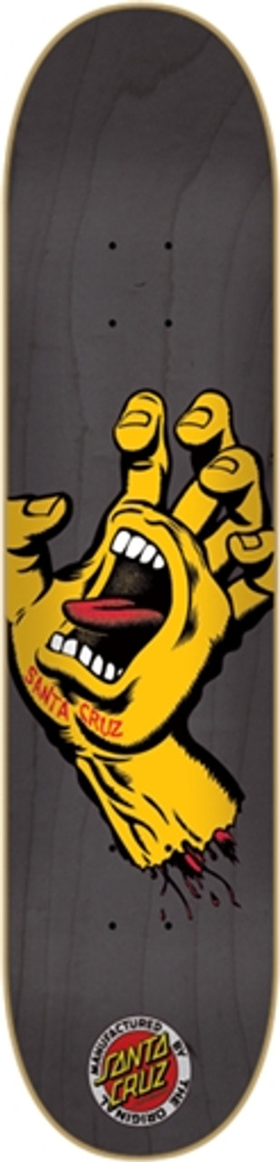 SANTA CRUZ SCREAMING HAND SEVEN FIVE SKATEBOARD DECK-7.5 BLK/YEL