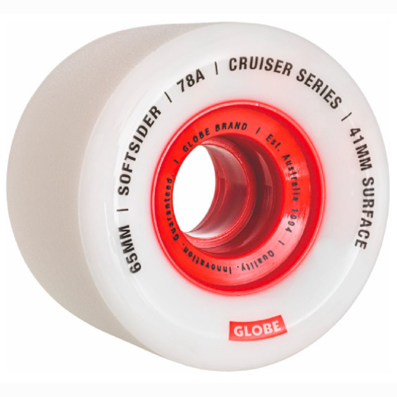 Globe Sofsider Cruiser Wheels Set White Red 65mm/78a