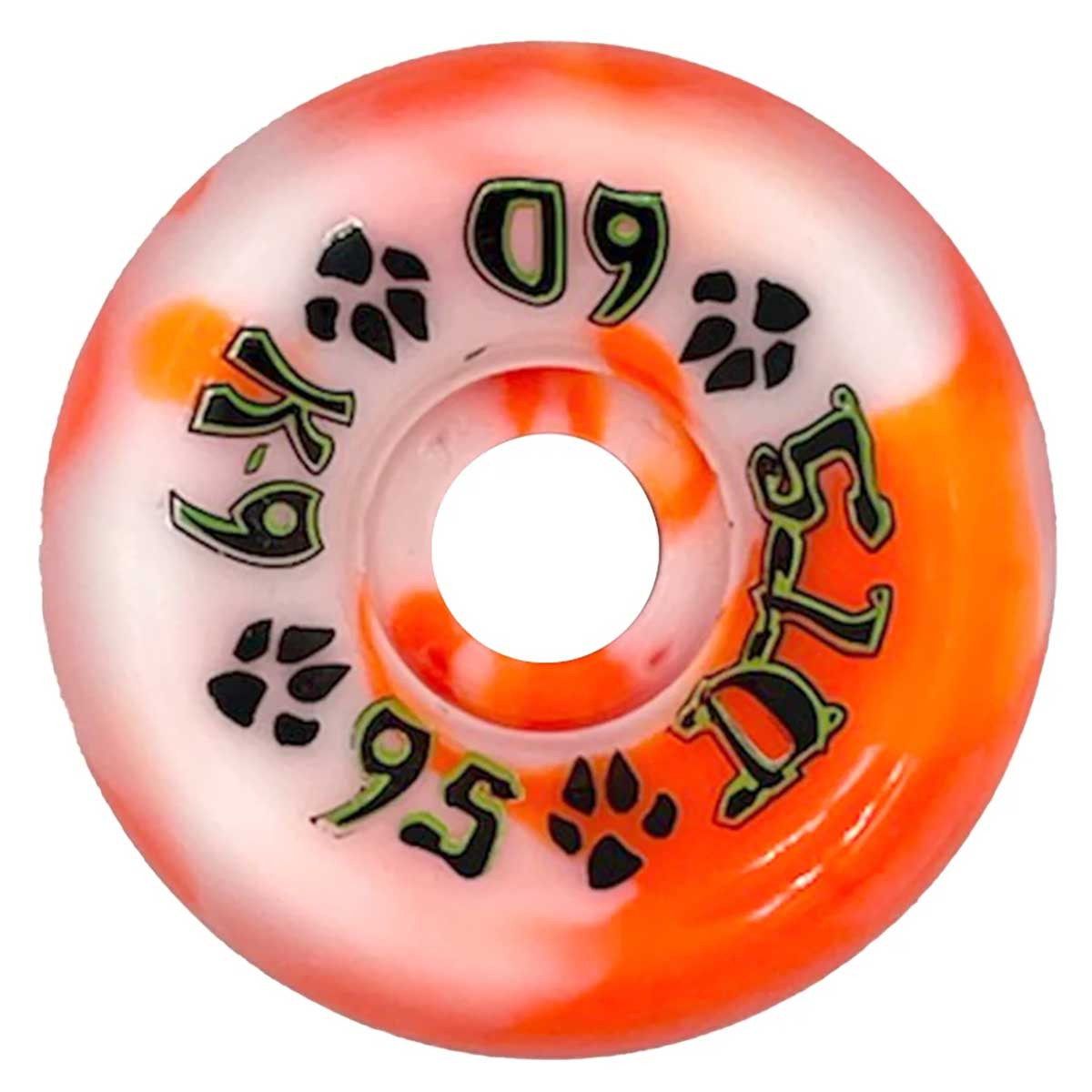 Dogtown K9 Wheels Set Orange White Swirl 60Mm95a | Boardparadise.com