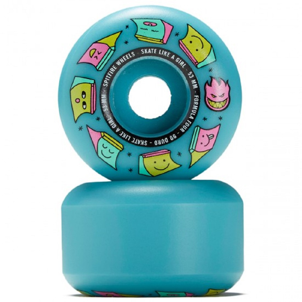 Spitfire Skate Like A Girl Wheels Blue 53mm99a