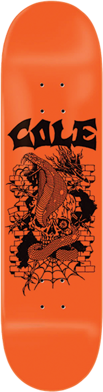 ZERO COLE END OF TIMES SKATE DECK-8.25 DIPPED ORANGE