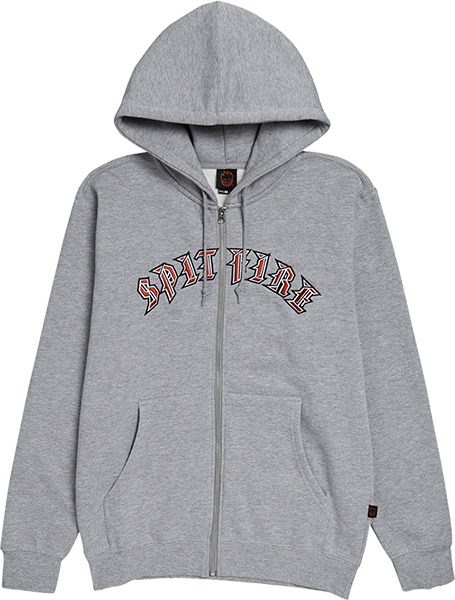Spitfire Old E Embroided Hood Heather Grey Red S Outlet