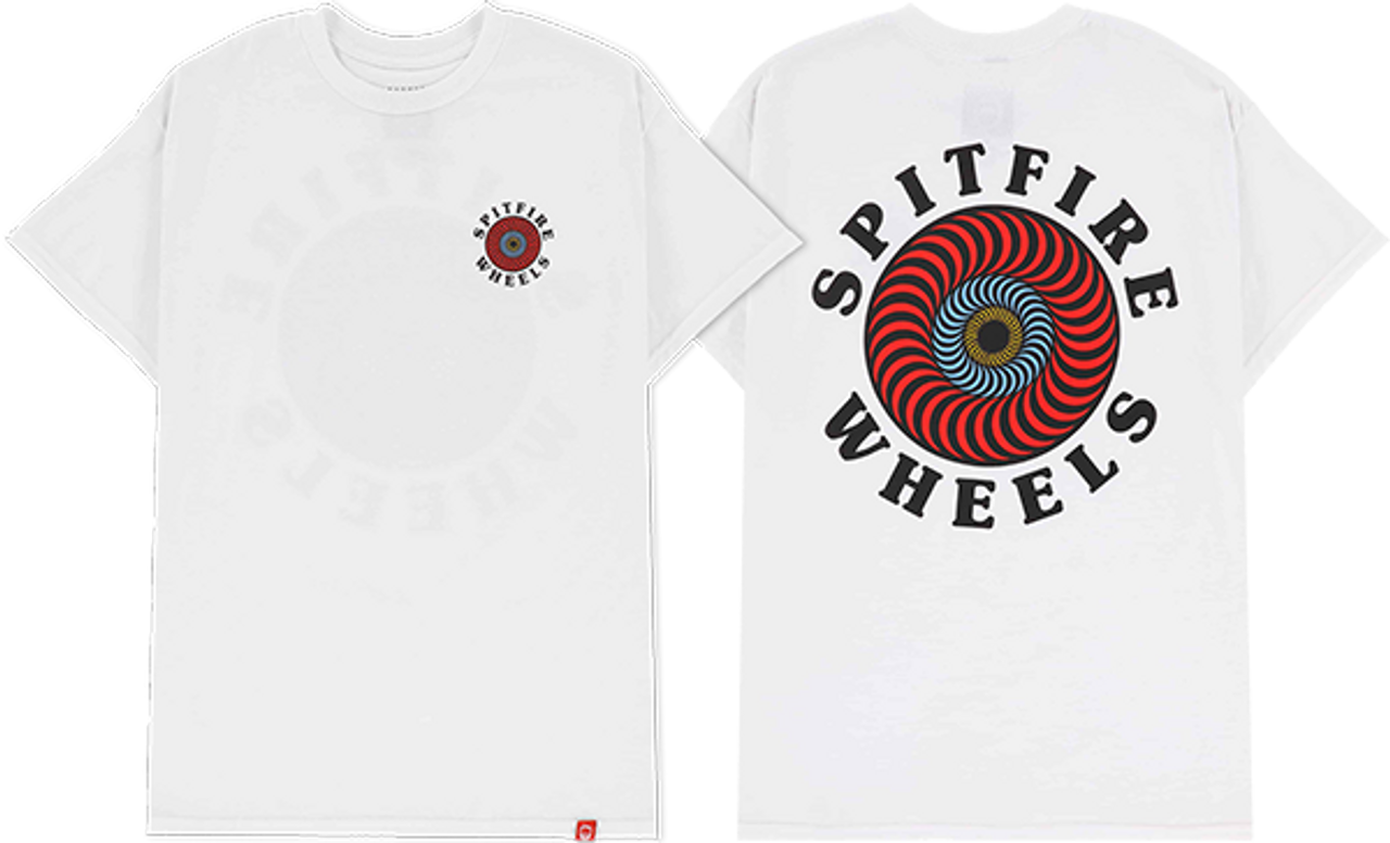 SPITFIRE OG CLASSIC FILL SS TSHIRT XLARGE-WHITE RED MULTI