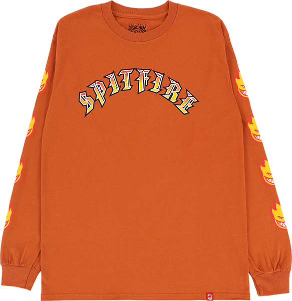 SPITFIRE OLD E BIGHEAD FILL SLEEVE LONGSLEEVE SMALL ORG GOLD RED