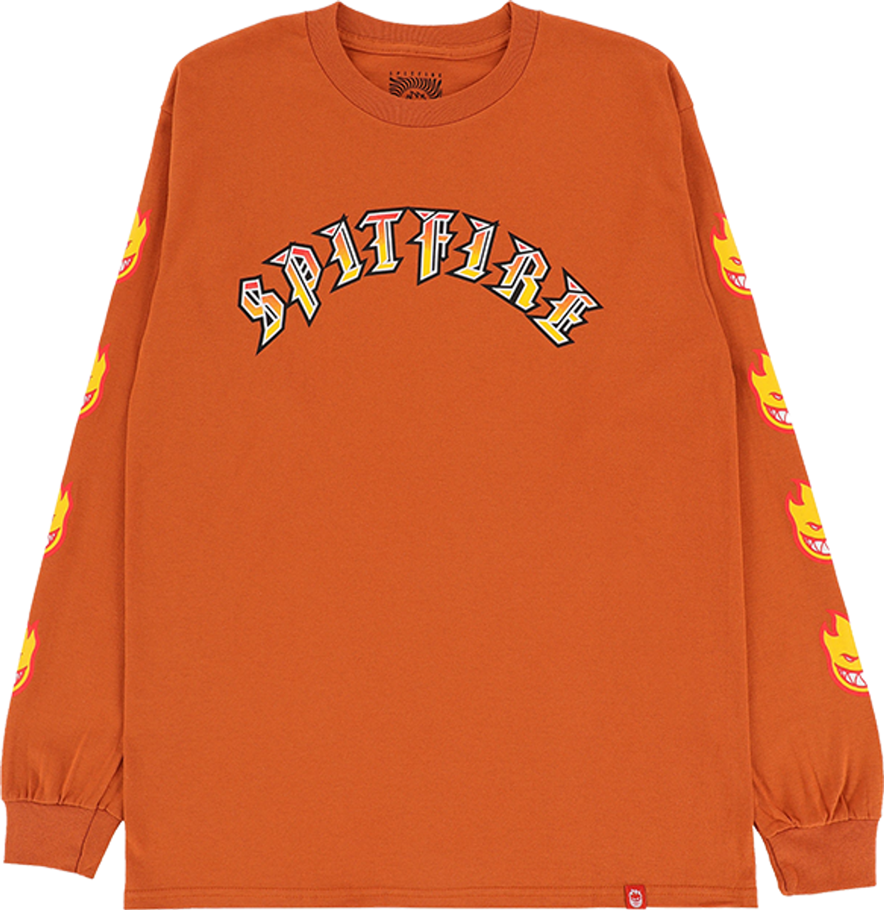 SPITFIRE OLD E BIGHEAD FILL SLEEVE LONGSLEEVE MEDIUM ORG GOLD RED