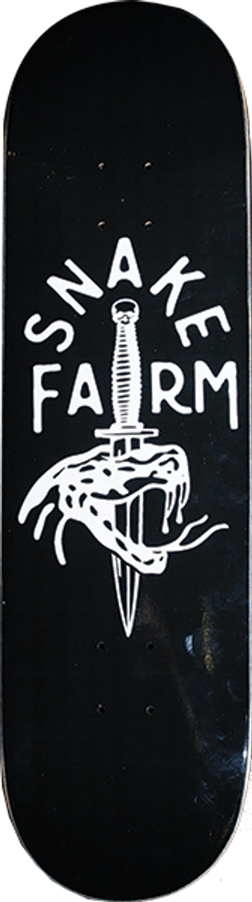 SNAKE FARM BOOM STICK SKATE DECK-8.5 WHT BLK