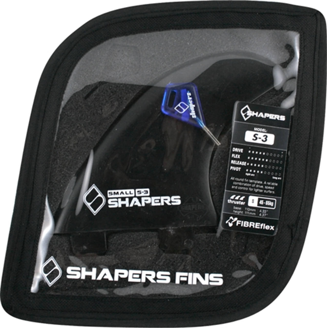 SHAPERS AUSTRALIA S-3 FCS BLACK 3fin set