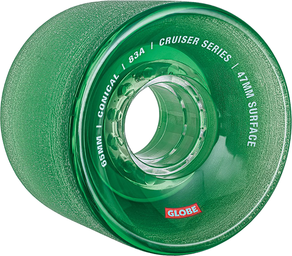 GLOBE CONICAL CRUISER  65mm 83a CLEAR FOREST GRN WHEELS SET