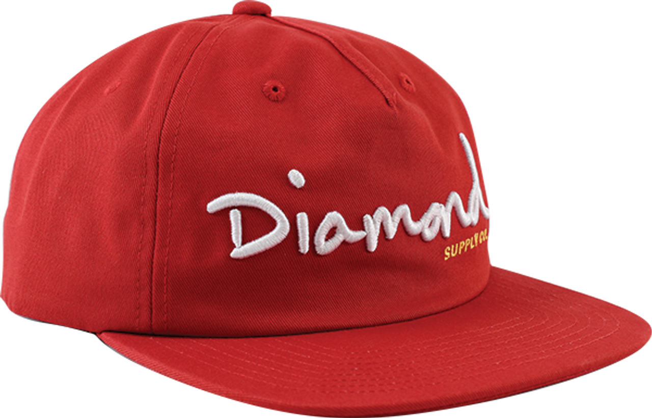 DIAMOND OG SCRIPT  HAT ADJ-RED