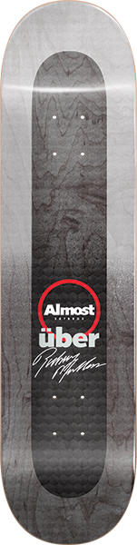 ALMOST MULLEN UBER FADE SKATEBOARD DECK-8.0 CHARCOAL