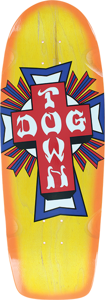 Dogtown Cross 70'S Rider Skateboard Deck-10X30.57 Yel/Org Fd