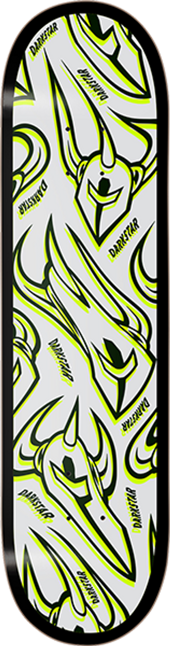 DARKSTAR OVERPRINT SKATE DECK-8.25 WHT/LIME rhm