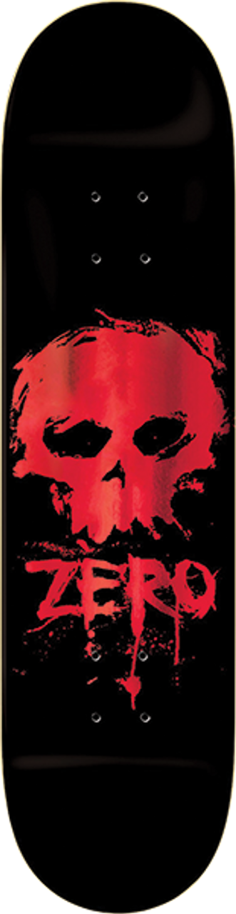 ZERO BLOOD SKULL FOIL SKATE DECK-8.25 BLK/RED FOIL