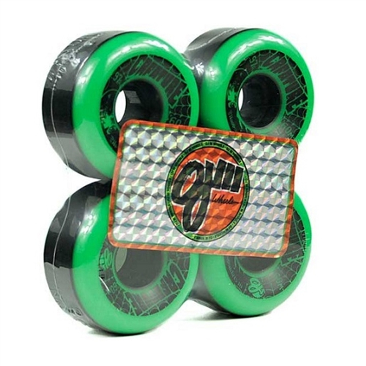 Oj X Creature Skate Wheel Set Green Black 60M/97A