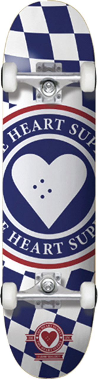 HEART SUPPLY INSIGNIA CHECK SKATEBOARD COMPLETE-8.0 BLU