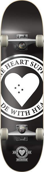 HEART SUPPLY BADGE LOGO SKATEBOARD COMPLETE 8.0 BLACK