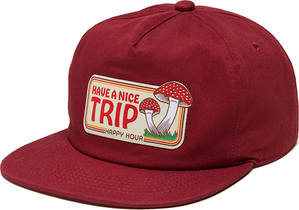 HAPPY HOUR HAVE A NICE TRIP HAT ADJ-BURGUNDY