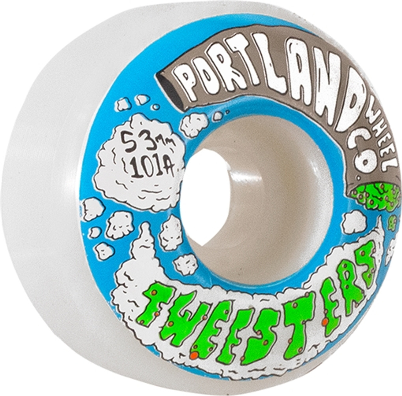 Portland Wheel Co. TWEESTERS 53mm 101a WHITE Skate Wheels set of 4