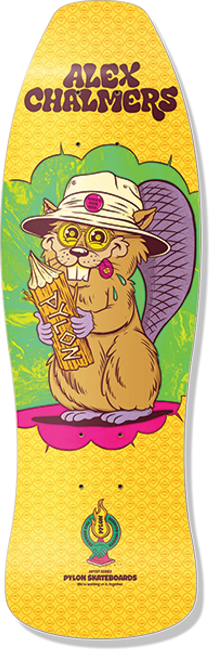 PYLON CHALMERS BLOTTER BEAVER SKATEBOARD DECK-9.75x30.25