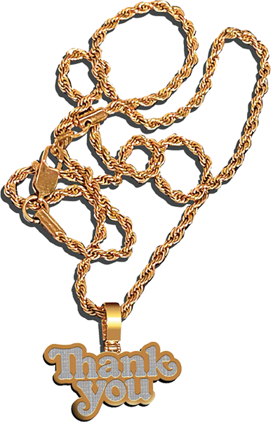 THANK YOU LOGO 24K GOLD CHAIN