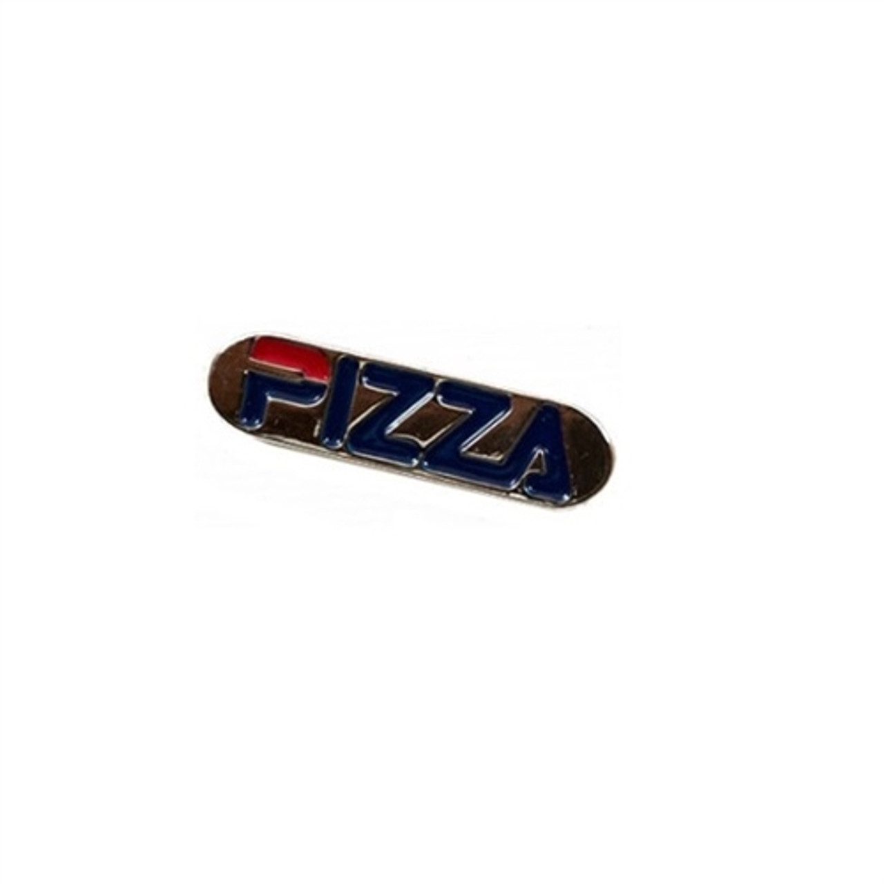 Pizza Skate Pizza Fizza Pin Silver Blue 1.25"
