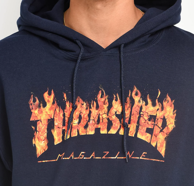 Thrasher Inferno Hoodie Navy Orange