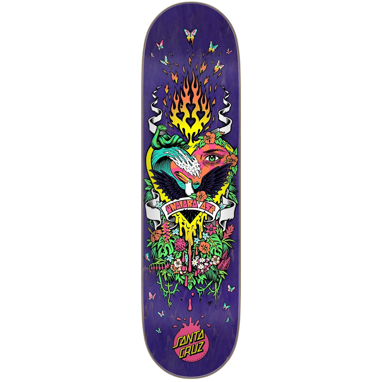 Santa Cruz Paradise Pro Twin Skate Deck Purple Orange 8.25