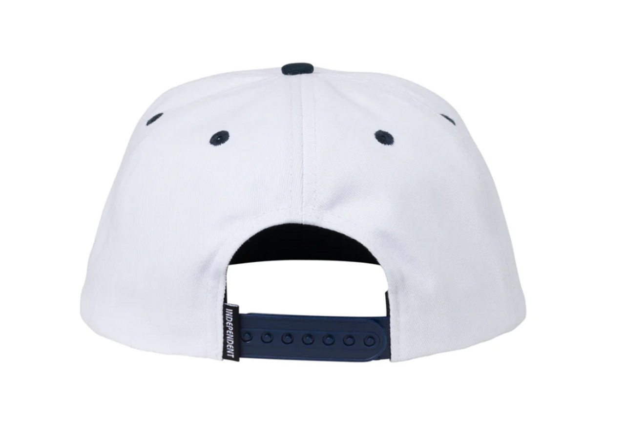 Independent Baseplate Mid Profile Hat White Navy Snapback