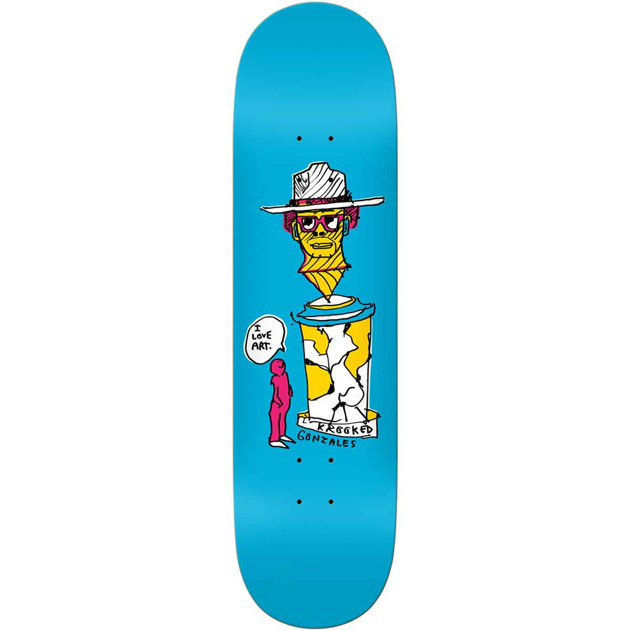 Krooked Gonz Art Lover Skate Deck Blue 8.38