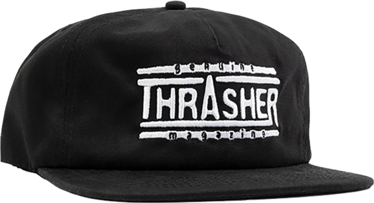 Thrasher Genuine Logo Snapback Black White