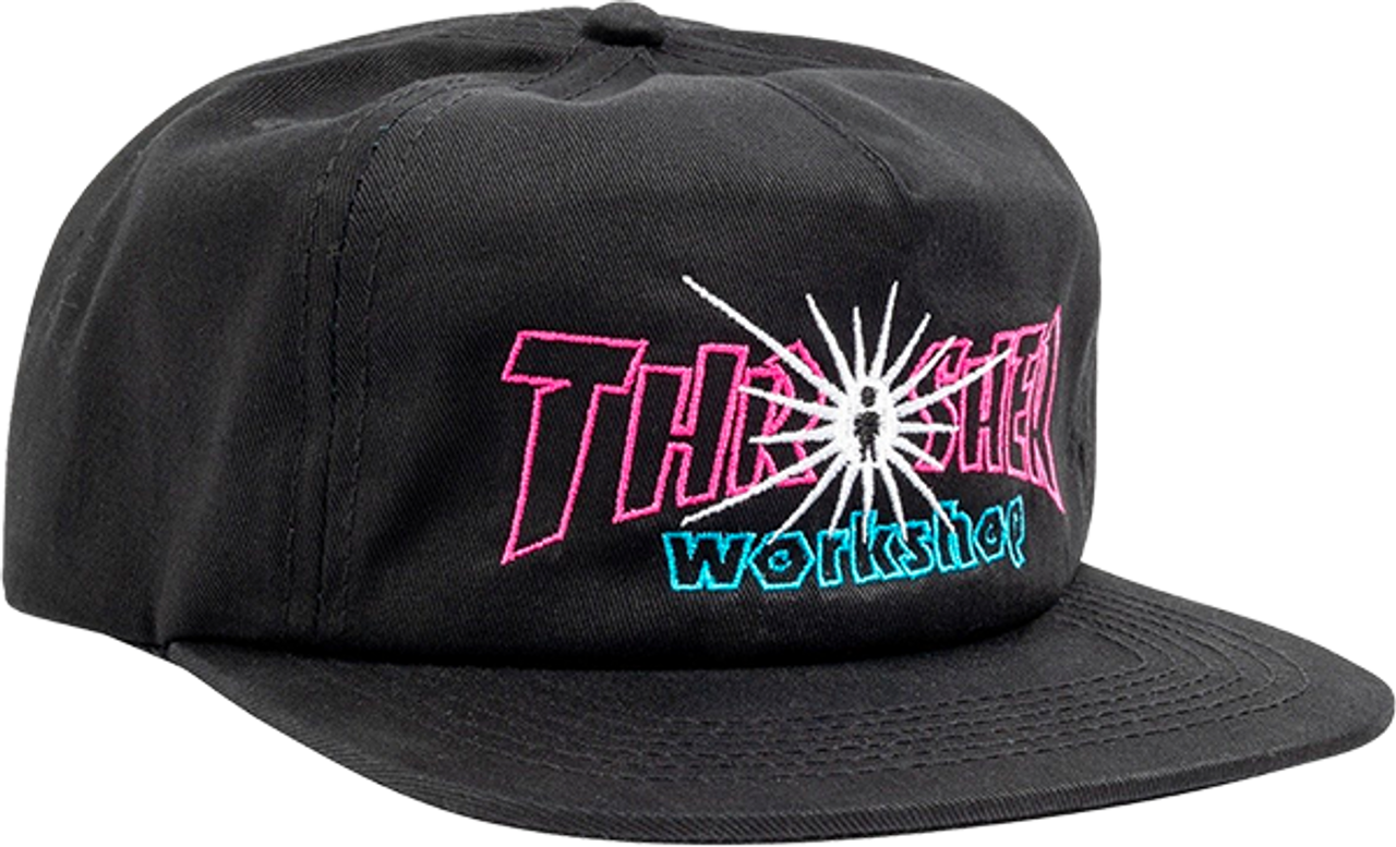 Thrasher x AWS Nova Hat Snapback Black Pink Blue