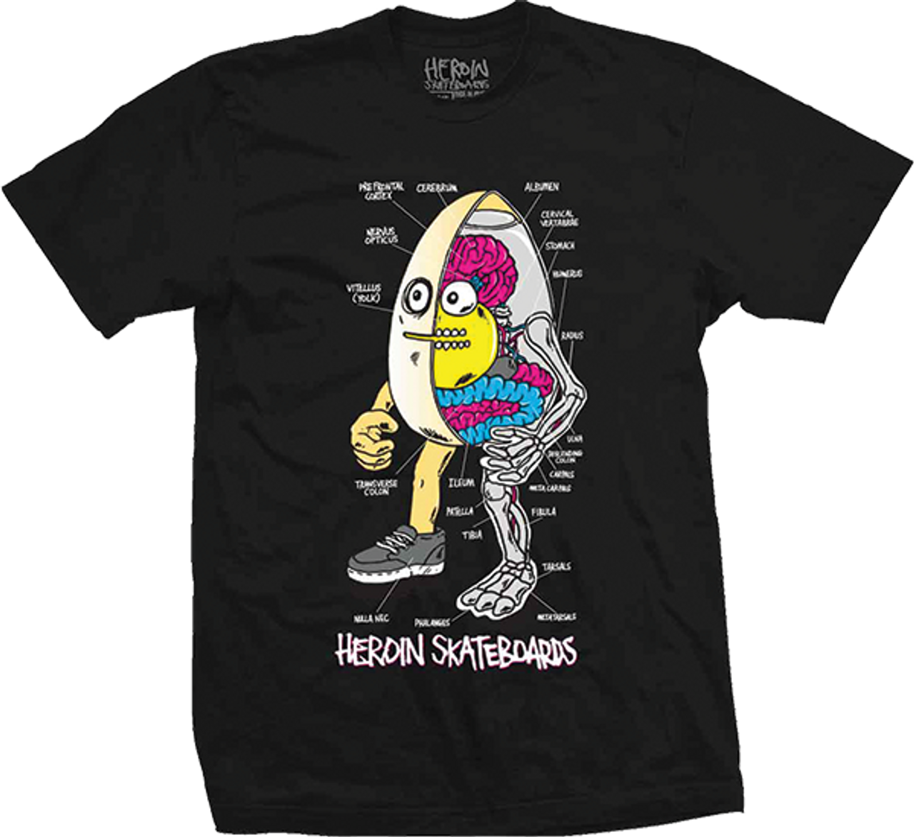 HEROIN ANATOMY OF AN EGG SS TSHIRT LARGE-BLK