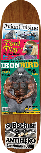 ANTI HERO KANFOUSH PIGEON VISION SKATEBOARD DECK 8.55