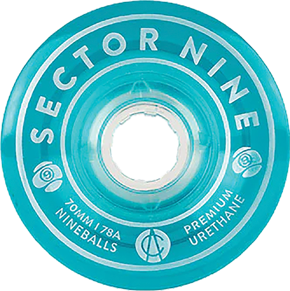 SECTOR 9 NINEBALLS 70mm 78a CLEAR BLUE WHEELS SET