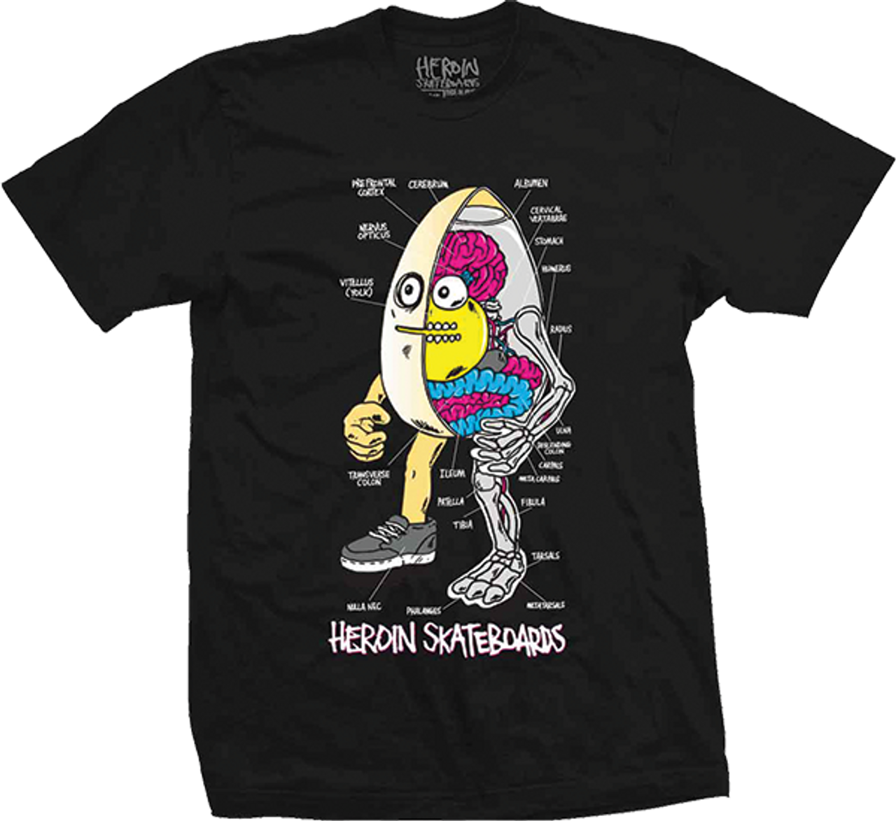 HEROIN ANATOMY OF AN EGG SS TSHIRT MEDIUMEDIUM BLK